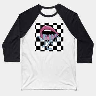 Bite snake on checker Baseball T-Shirt